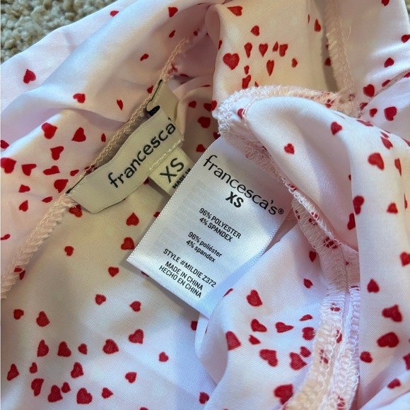 Francesca’s Naomi Heart Print Satin Midi Skirt | Size XS | NWT - Picture 8 of 9